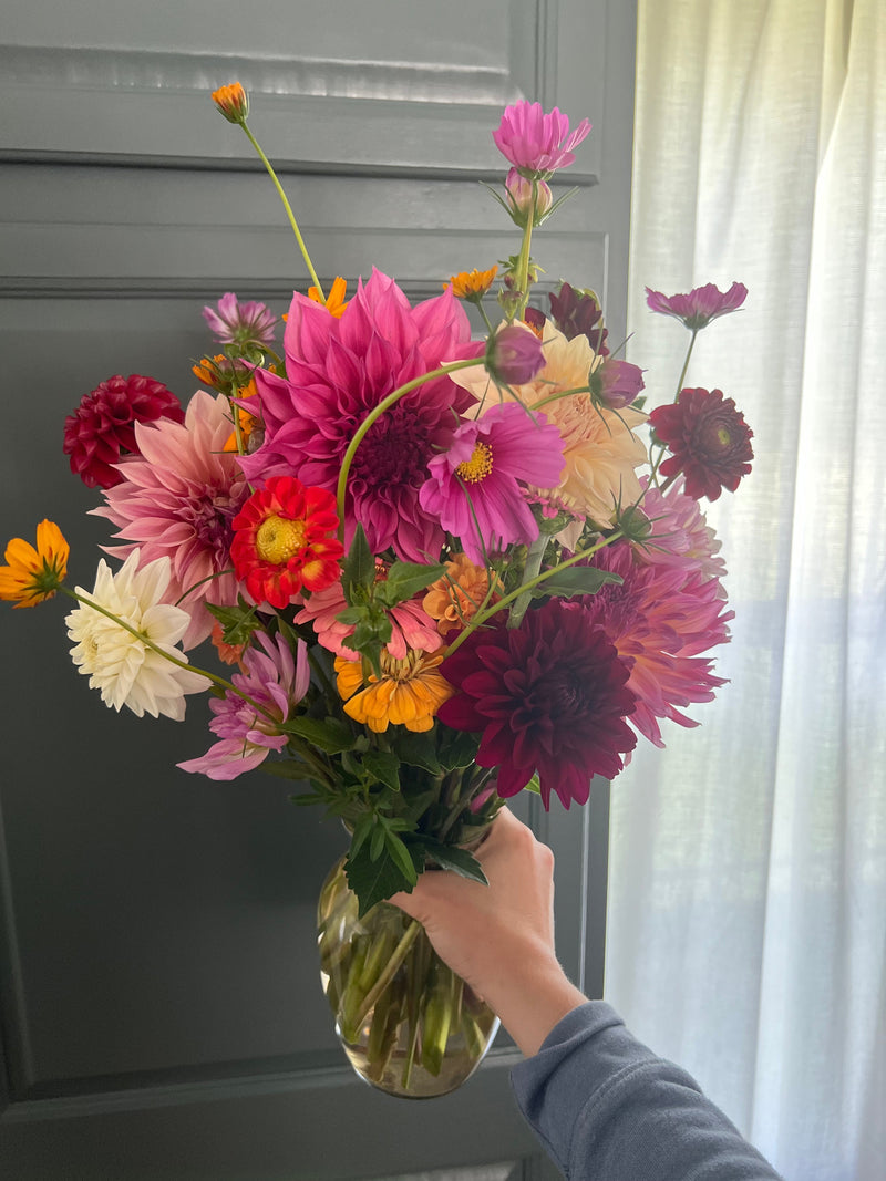 Jewel bouquet on a gray wall